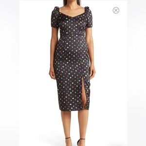 NWT Sam Edelman tossed floral print puff sleeve midi dress size 6